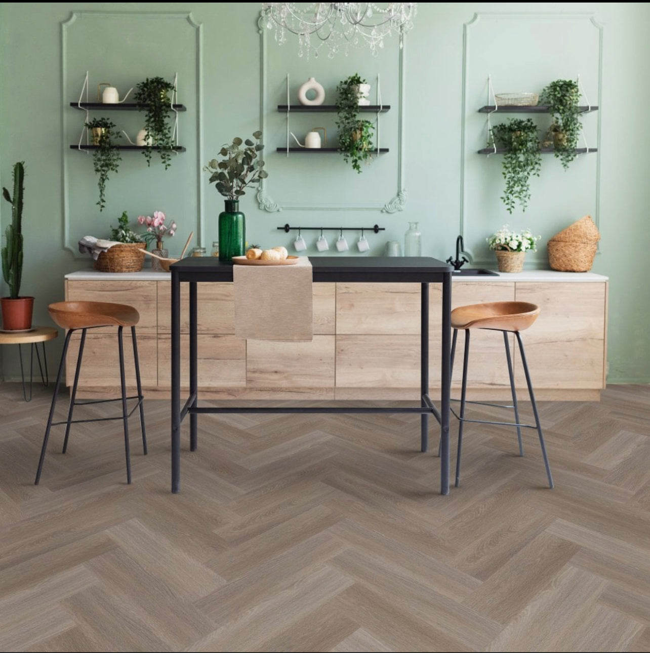 Weathered Oak Herringbone  (EDG-275824)