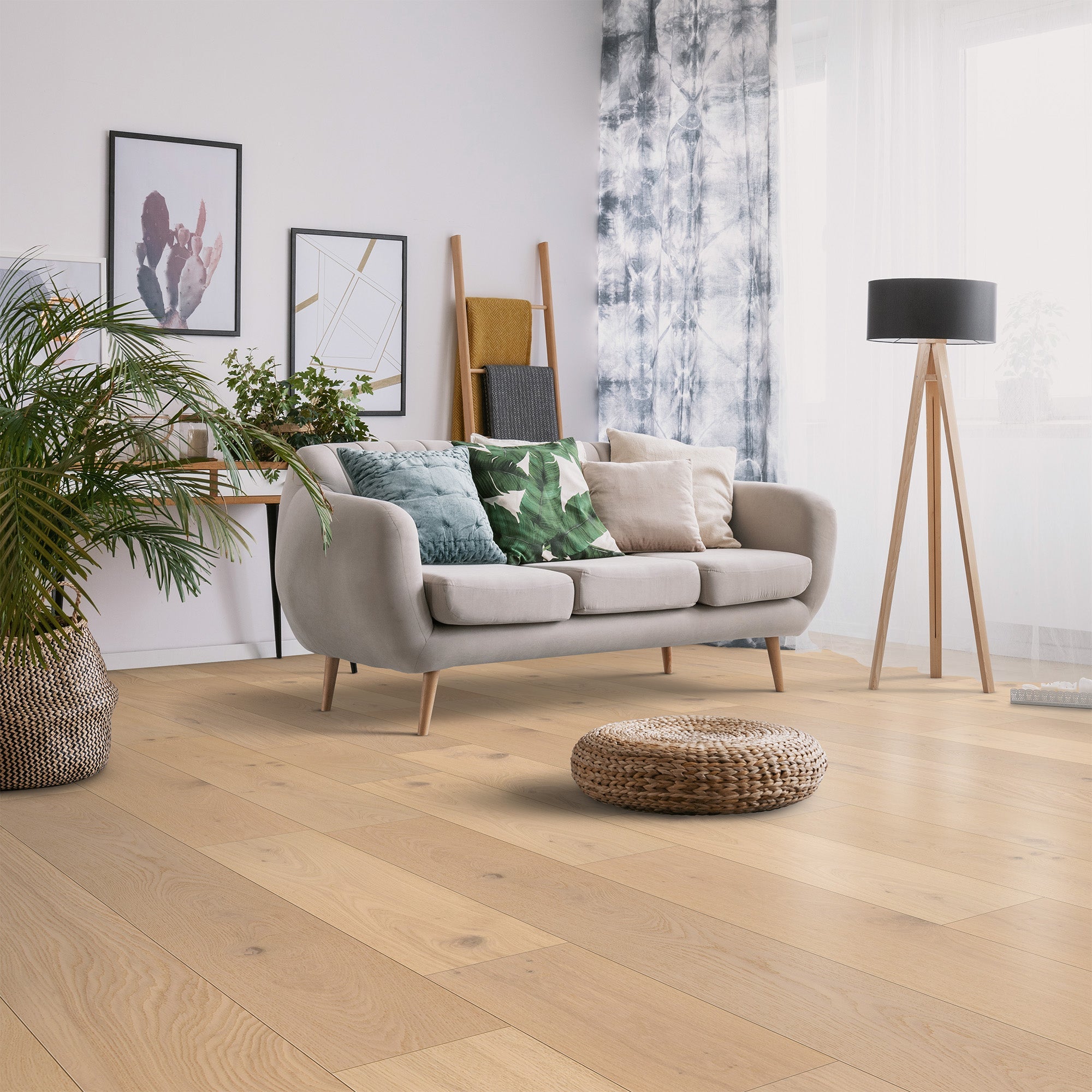 Brushed White Oak - 14mm UV Oiled Engineered Real Wood Flooring