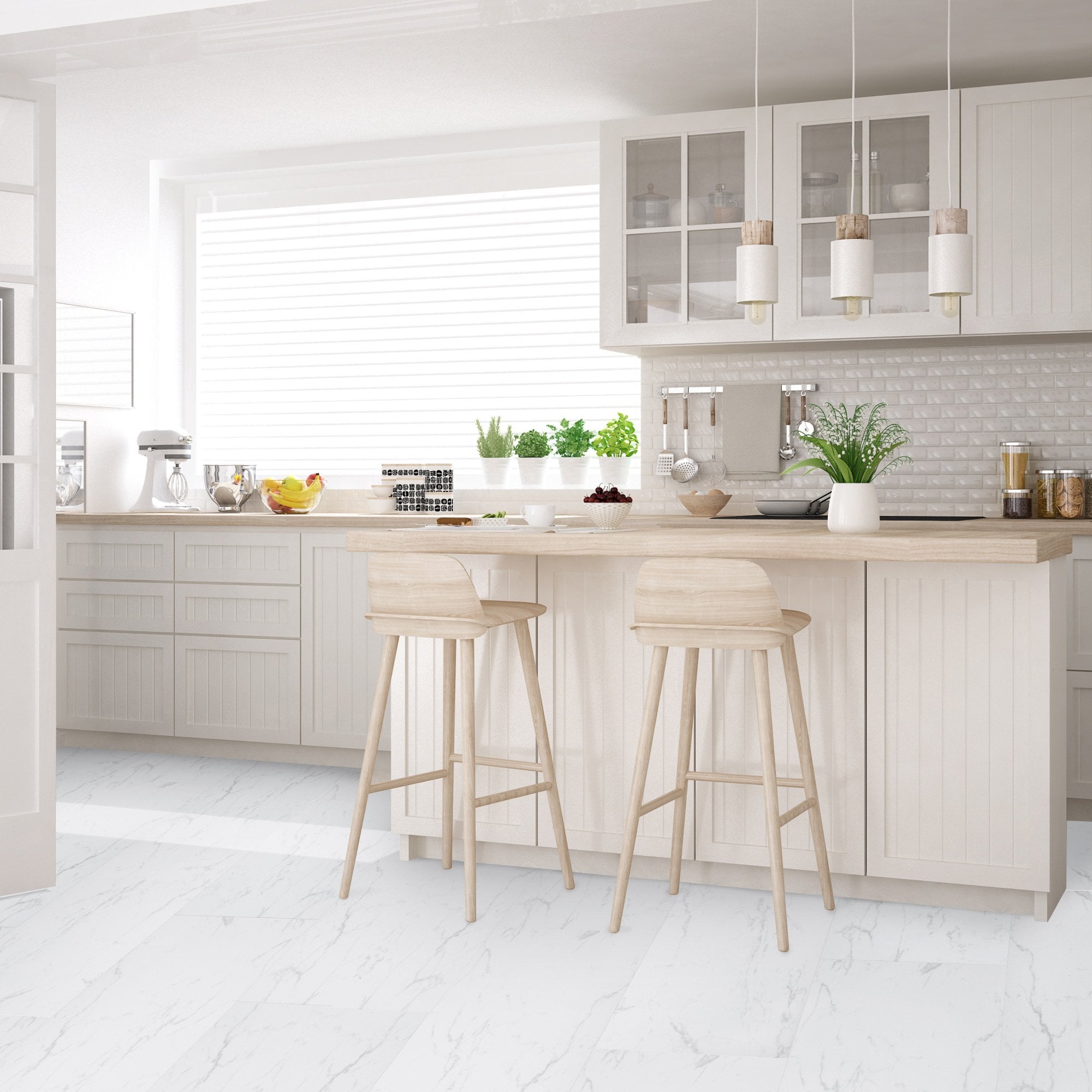 Carrara Marble - Lustre SPC 6mm Matt Rigid Core Vinyl Flooring