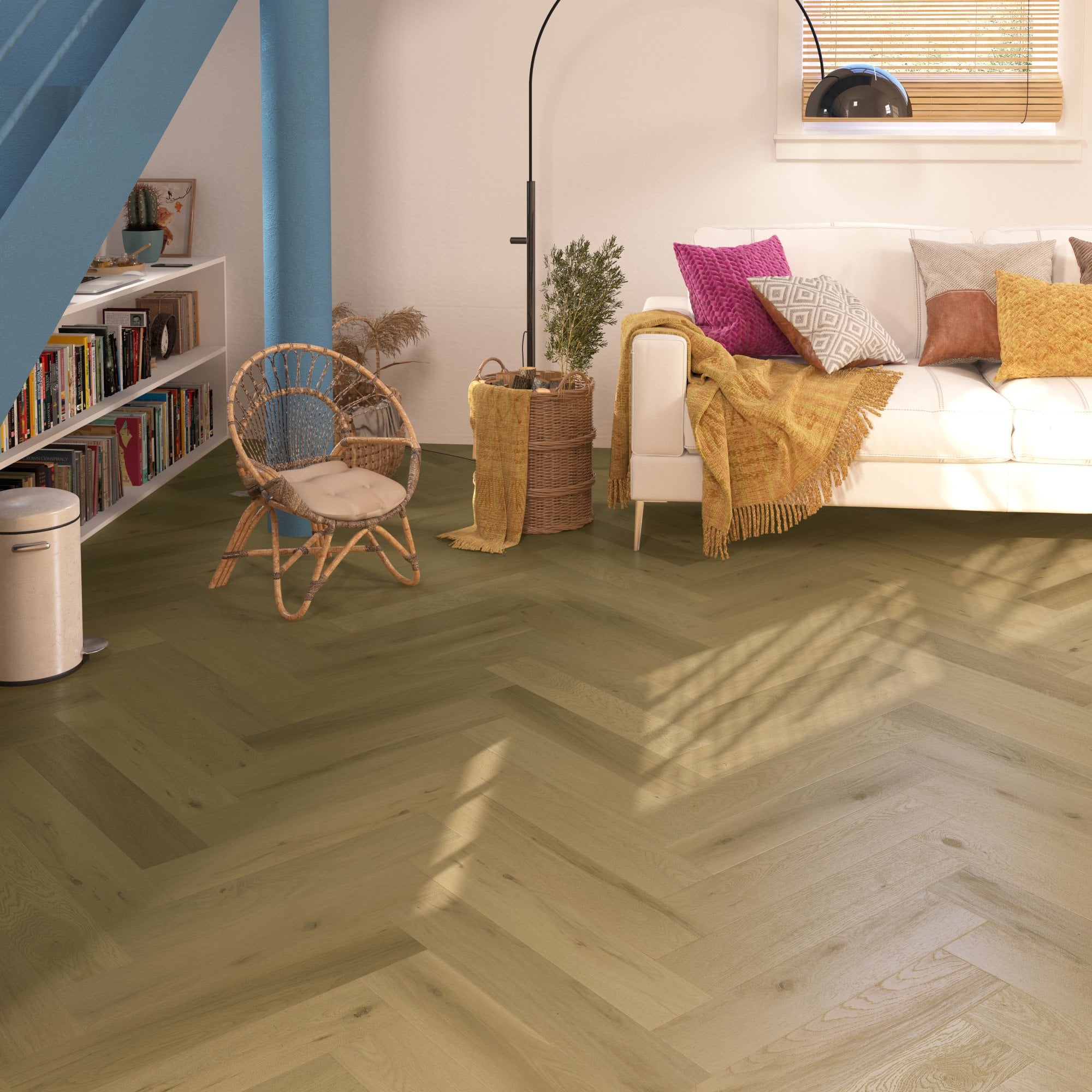 Dune Oak Herringbone - HydroShield Waterproof Real Wood Flooring