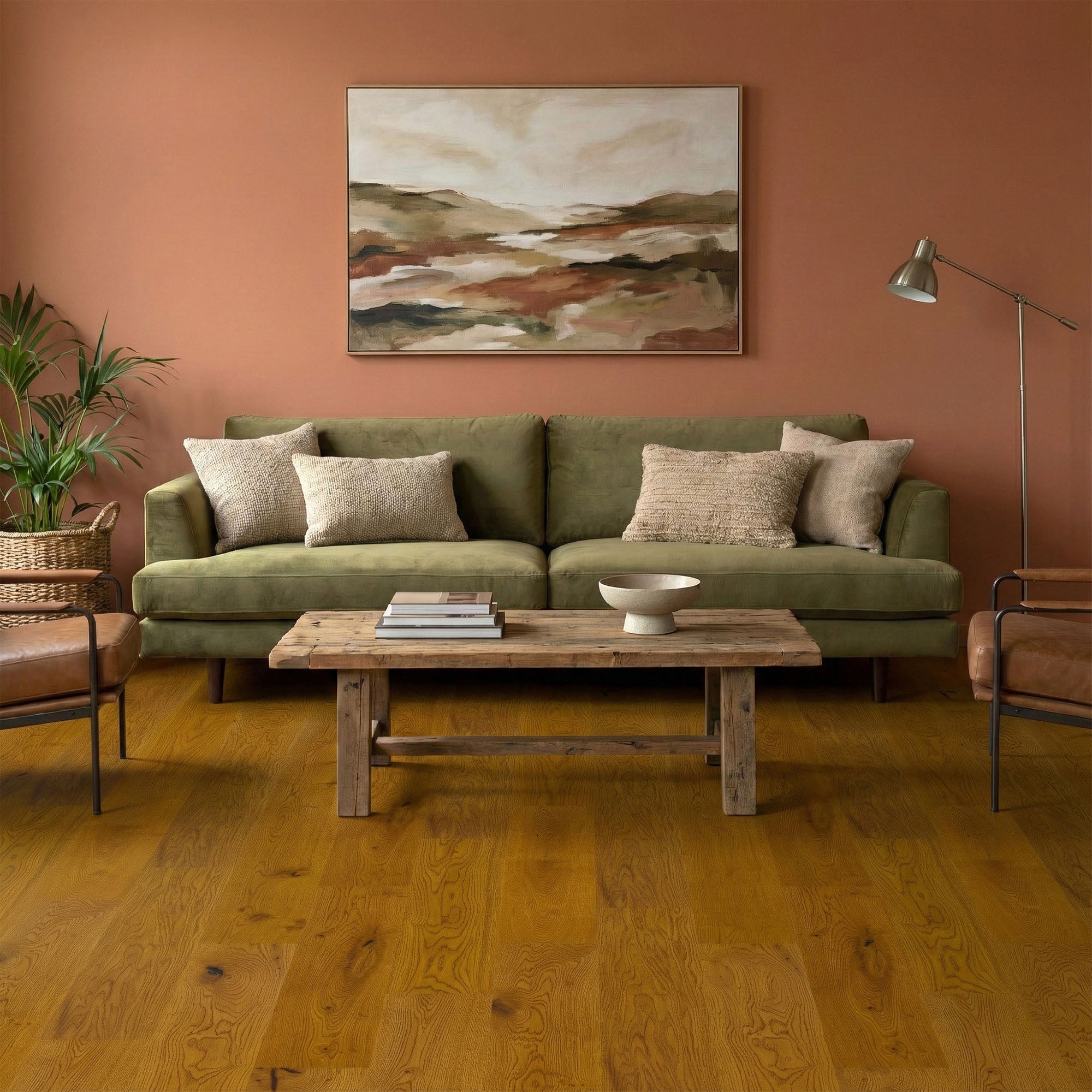 Golden Oak - Premier 14mm Matt UV lacquer Engineered Real Wood Flooring