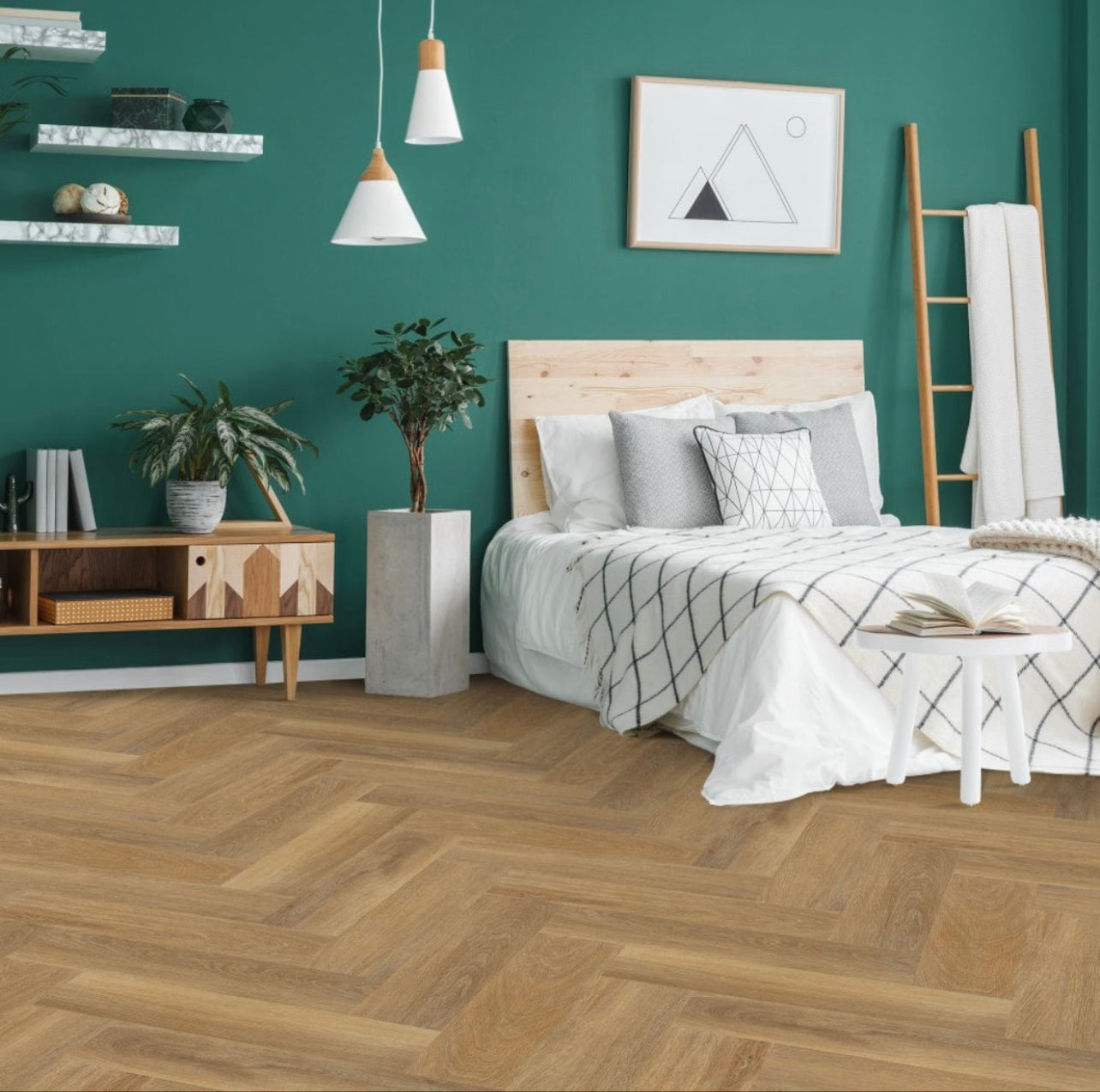 Natural Oak Herringbone