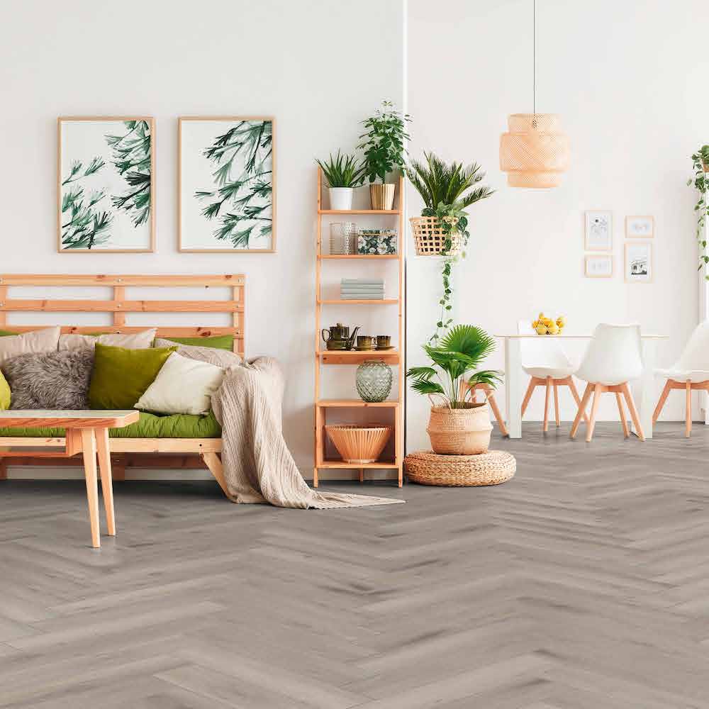 Oak Silver Herringbone