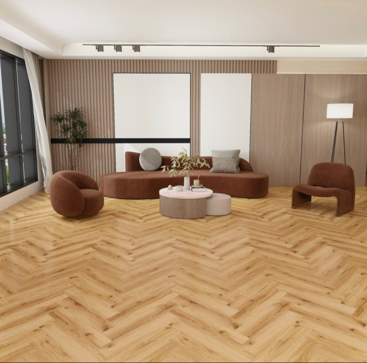 Rustic Oak Herringbone